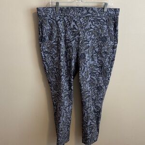 Jules & Leopold blue Paisley pull on cropped pants size xl